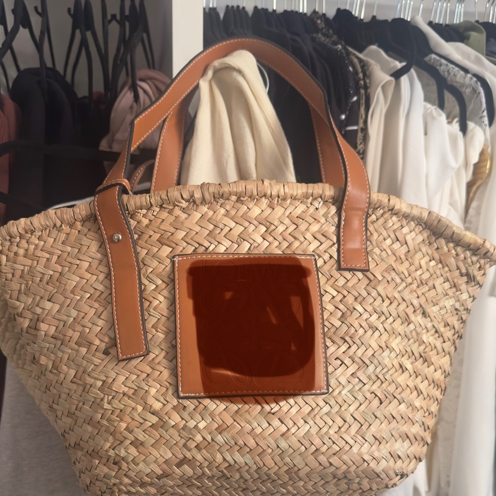 Brown Woven Tote Bag